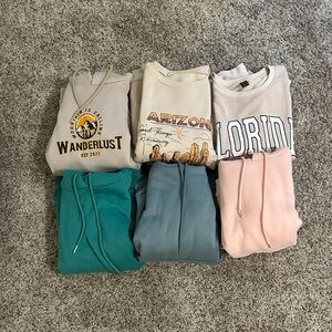 Bundle of 6 SHEIN hoodies/sweatshirts